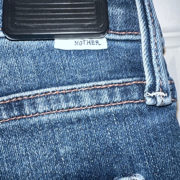 MOTHER Blue Distressed Ankle Jeans - Picture 7 of 9